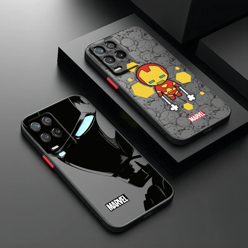 Marvel Железный человек для OPPO Realme Q5 C55 C33 C30S C31 C25Y S C21Y C20A C15 C11 матовый полупрозрачный