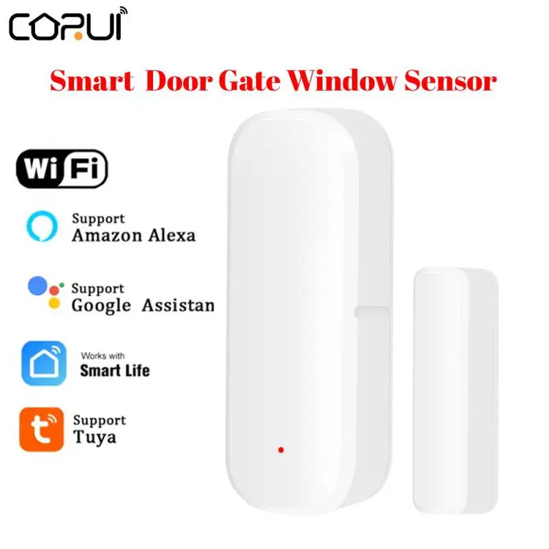 

CoRui Tuya Smart WiFi Door Sensor Smart Door Open/Closed Detectors Wifi Window Sensor Smartlife APP Work With Google Home Alexa