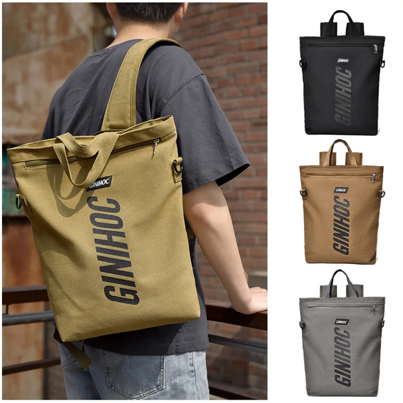 

Men's Canvas Backpack Large Capacity Backpack Leisure Multifunctional Backpack Travel Bag