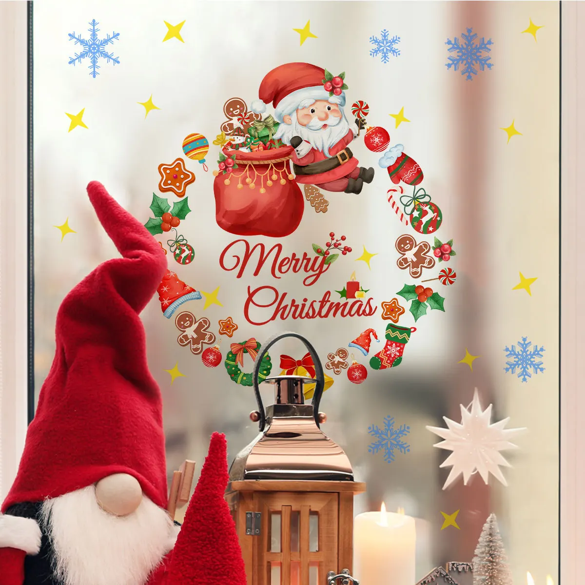 Наклейка на стену в виде Санта-Клауса