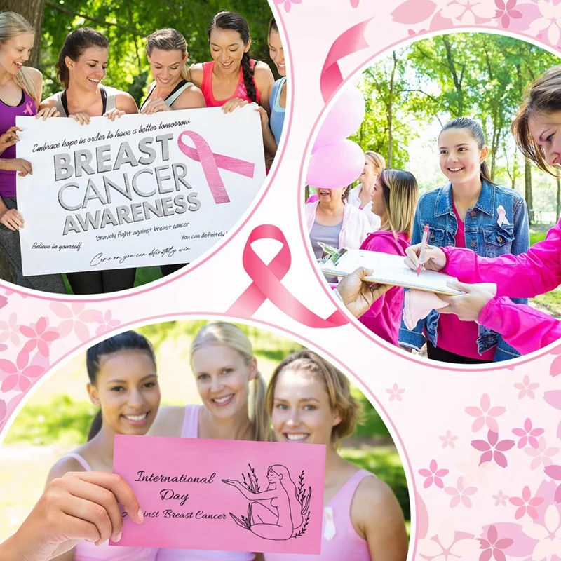 Ручки с розовой лентой черные простые в использовании 100 шт.