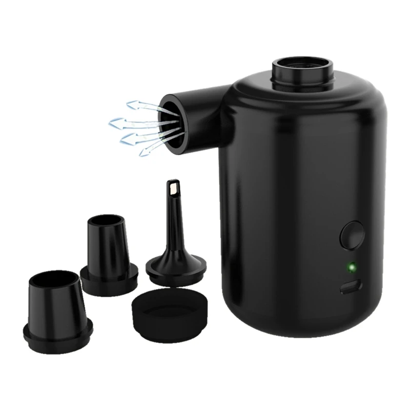 

Electric Air Pump, 3600Mah Rechargeable Battery Air Pump,Mini Inflator Pump With 4 Air Nozzles,For Car Camping Swimming Promotio