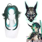 Парик Genshin Impac для косплея Xiao, устойчивая к синтетическим волосам маска Xiao, Аниме игра, костюм на Хэллоуин вечерние мужчин и женщин