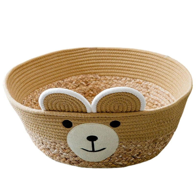 

Cute Bed Rope Grass Woven Basket Round Nest for Kitty Small Dog Puppy