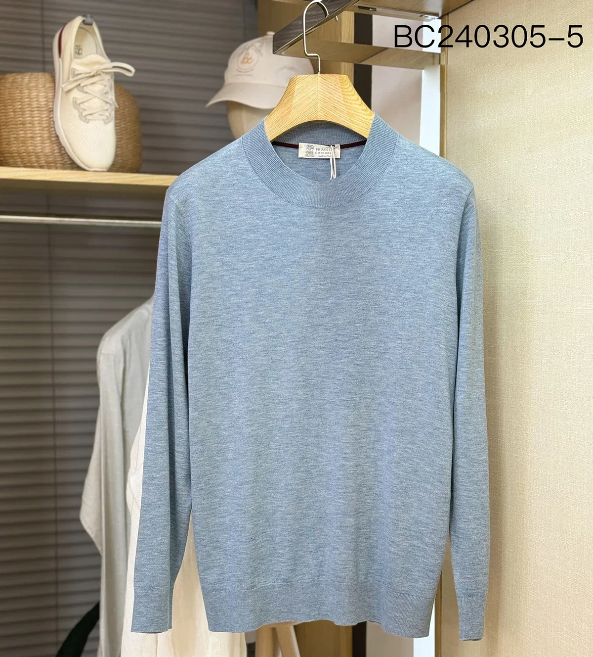 BILLIONAIRE BLKA CPTG свитер кашемировый мужской новинка 2025 теплая вязка с круглым вырезом