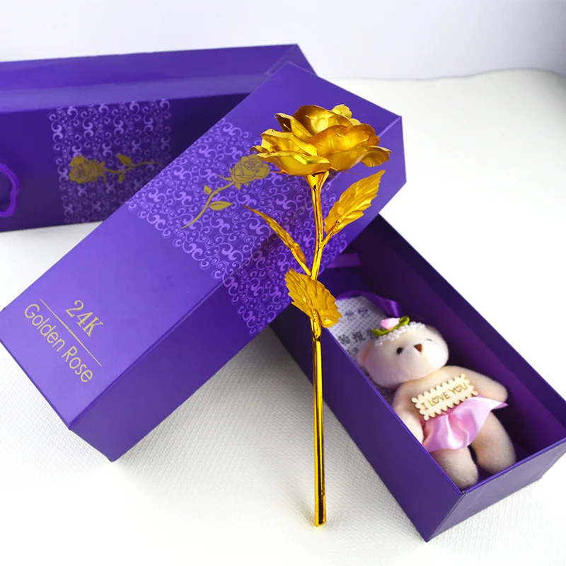 

24K Foil Plated Rose Gold Rose Valentine's Day Gift Lasts Forever Love Wedding Decor Lover Lighting Rose Wedding Decor Flower