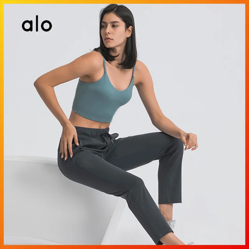 

Alo Yoga 2022 Summer Women's Tube Top Sexy Sports Vest Leisure Fitness Workout Breathable and Moisture WickingCrop Top