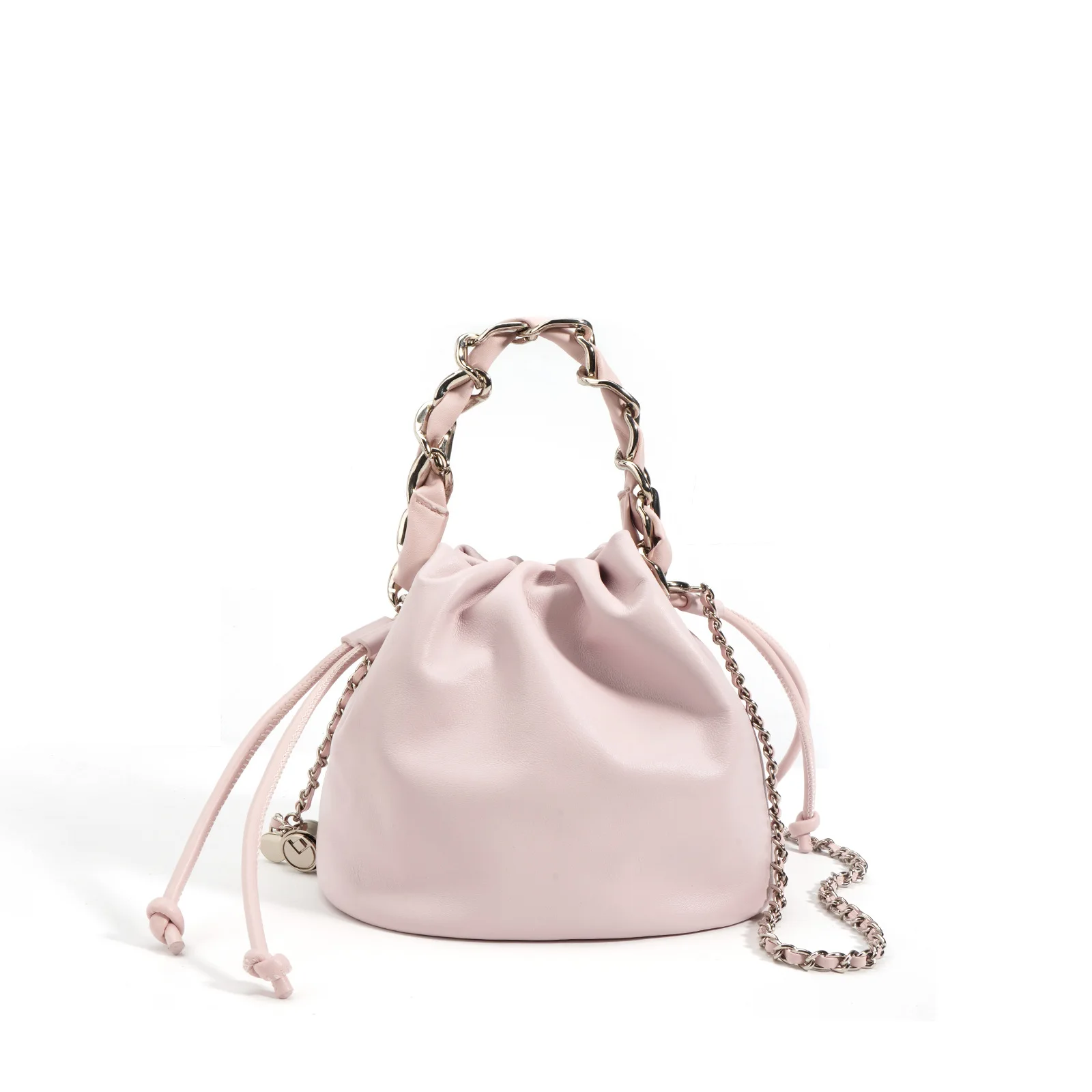 2023 New Arrival Genuine Leather Bucket bags for women High-end Drawstring Shoulder Bag with Chain Versatile Handbags