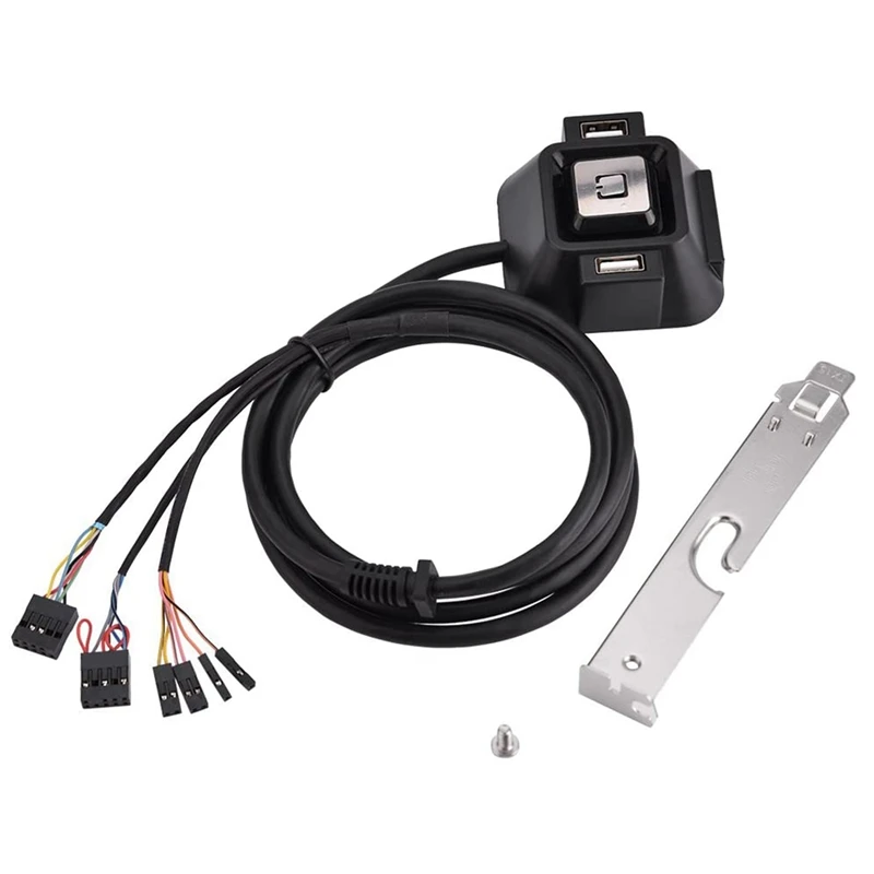 

Desktop PC Case Switch Dual USB Ports Power Reset Button Audio Microphone Port