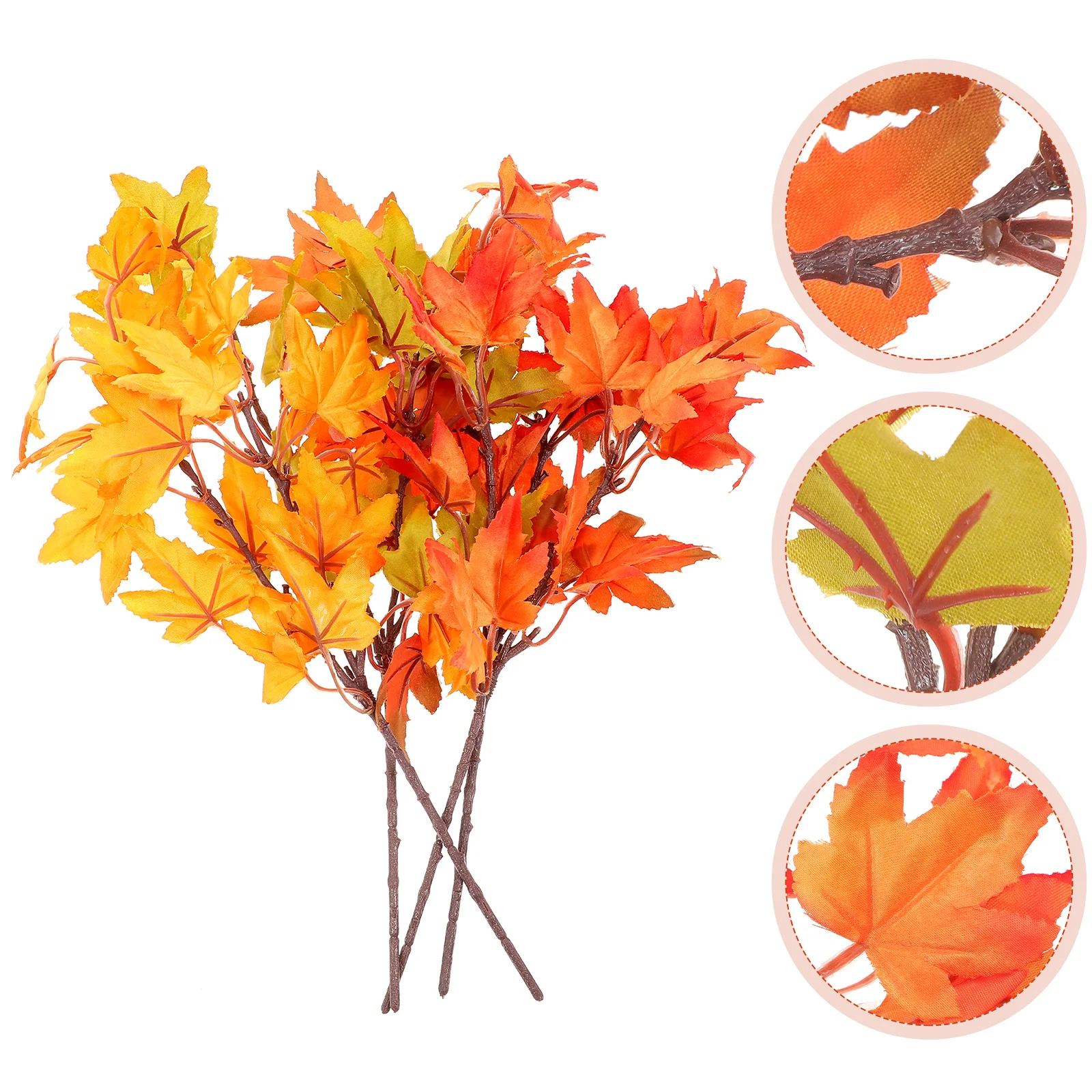 

4pcs Artificial Simulation Thanksgiving Autumn Realistic Layout Decor Maple Leaf Branch Pick Vase Decor Branch Fall Pick