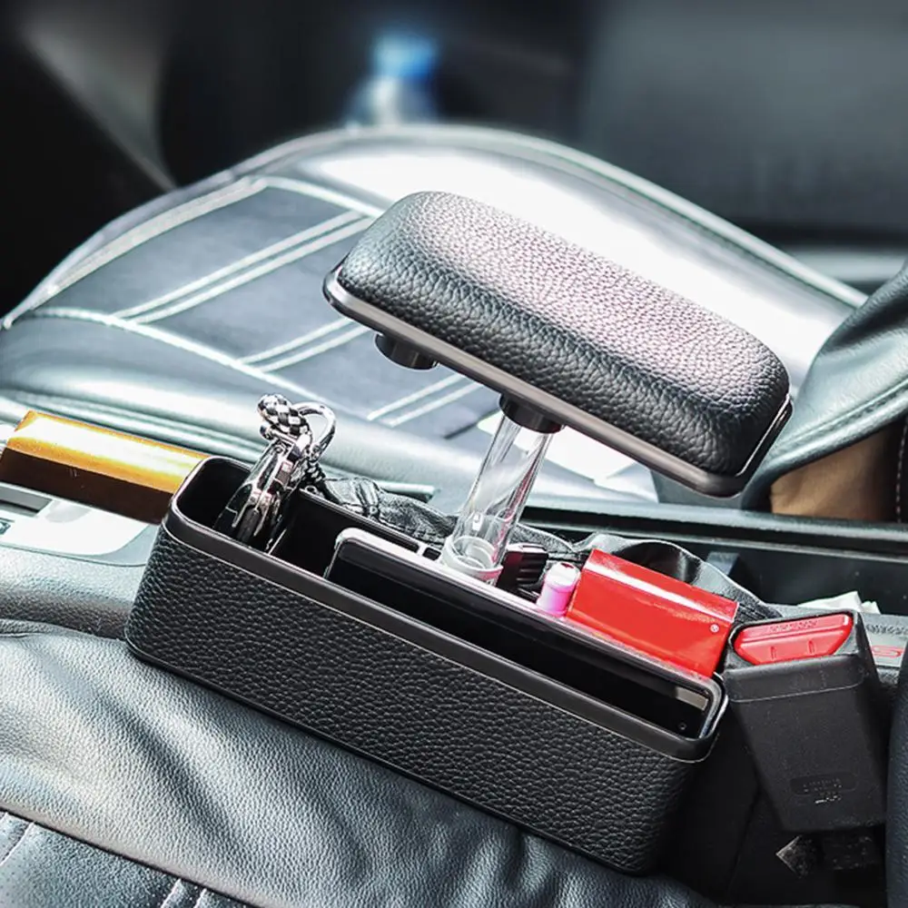 

2020 New Anti-fatigue Adjustable Armrest Storage Box Faux Leather Organiser Box Tissue Boxes Car Goods Accessories Universal