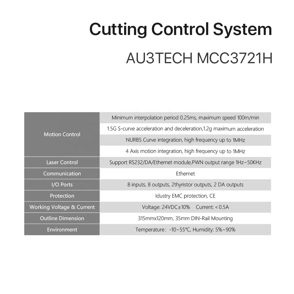 Система управления волоконной резкой AU3TECH MCC3721H с программным обеспечением SC1000/2000