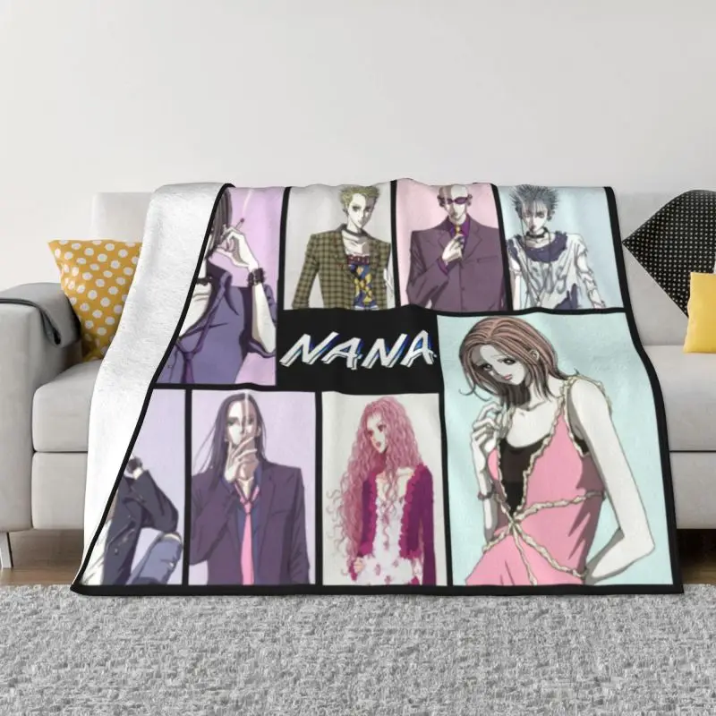 

Nana Osaki Blankets Breathable Soft Japanese Harajuku Anime Manga Throw Blanket for Couch Office Bedding Flannel Autumn