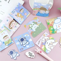80page korean creative cartoon astronaut strawberry memo pad cute girl sticky notes notebook school office supplies kawaii decor