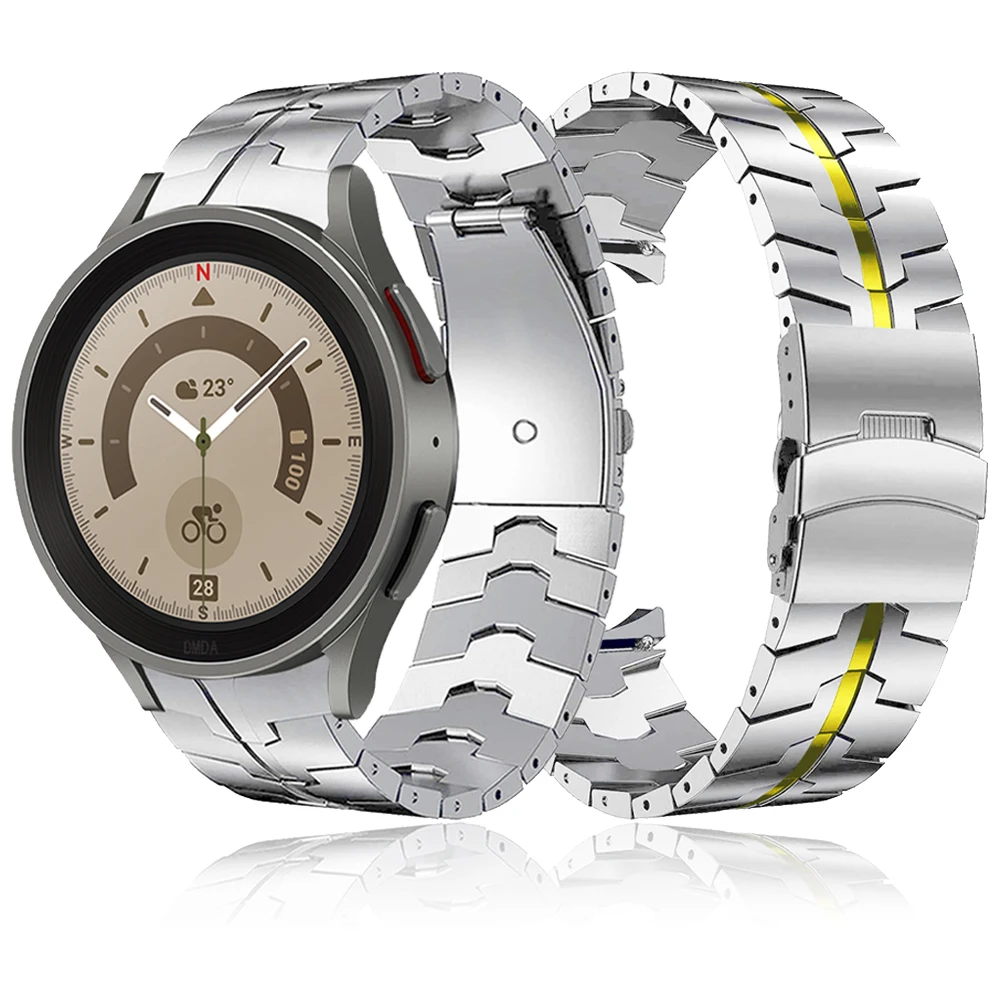 

Оригинальный металлический ремешок для Samsung Watch 4/5 Pro 40 44 мм, браслет 4 Classic 42 46 мм, ремешок из нержавеющей стали с изогнутым концом