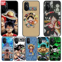 straw hat luffy one piece clear phone case for huawei honor 20 10 9 8a 7 5t x pro lite 5g black etui coque hoesjes comic fash