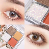 4 color small ice cubes sequins eyeshadow palette long lasting pearl glitter matte eye shadow soft smooth shadow female makeup