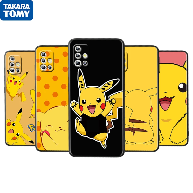 

Anime Pikachu Cute Babys For Samsung Galaxy A52S A72 A71 A52 A51 A12 A32 A21S 4G 5G Funda Soft Black Phone Case Capa Coque Cover
