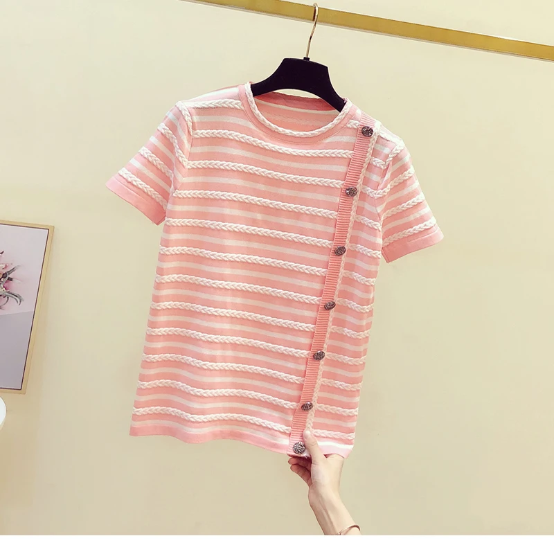 

2021 summer new short-sleeved T-shirt female design sense short-sleeved GRAY22