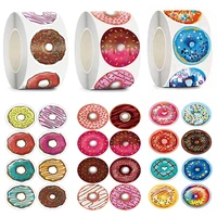 500 pcs cute donut pattern party decoration stickers teacher reward encouragement student motivational label stationery stickers