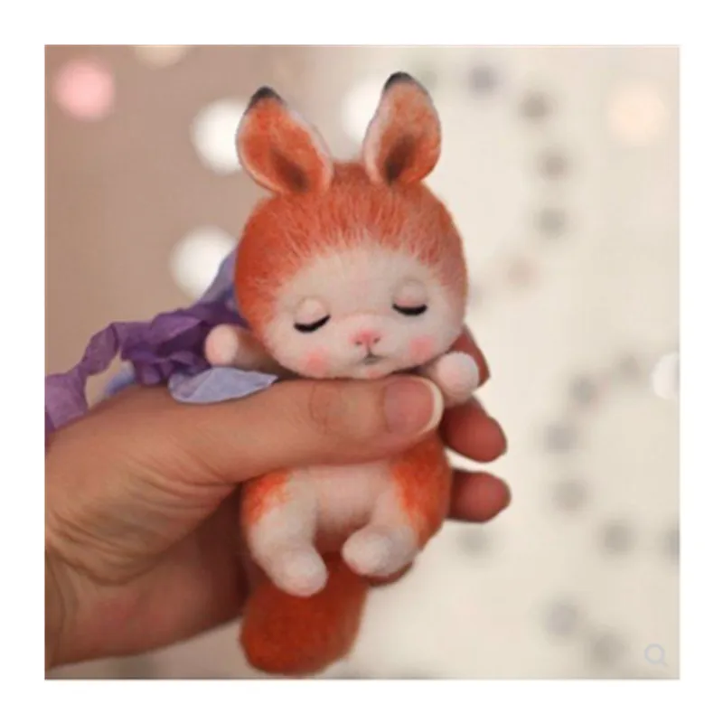 

Little fox pendant adult DIY doll doll wool needlepoint kit wool felt needle felting decoration craft needlecraft DIY