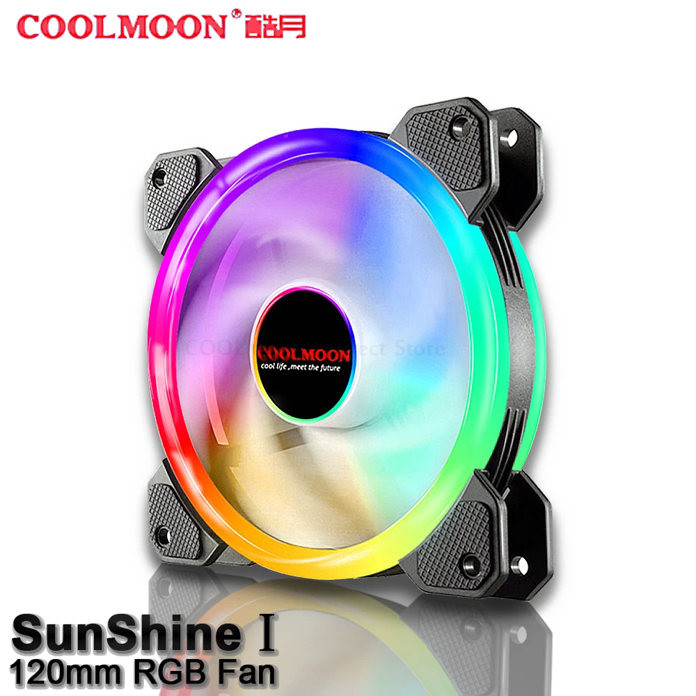 

COOLMOON 120mm Case Fans RGB Fan Aurora Eclipse 5V A-RGB Chassis Quiet Fan Control Water Cooler Custom SunShine