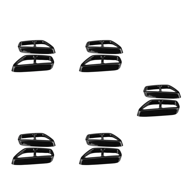 

10X Car Stainless Steel Black Exhaust Tailpipe Cover Trim For -BMW 5 Series G30 528Li 530Li 2017-2018