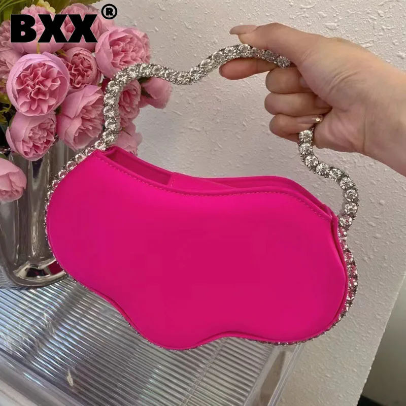 

[BXX] High-end Irregular Diamond Cloud Bags For Women 2023 New Fashion Mobile Phone Dinner Party Colorful Handbags Female 8AB89