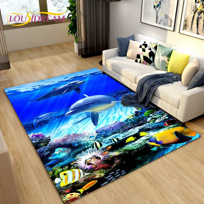 

Коврик LOUSIDREAM 3D Морские черепашки и дельфины