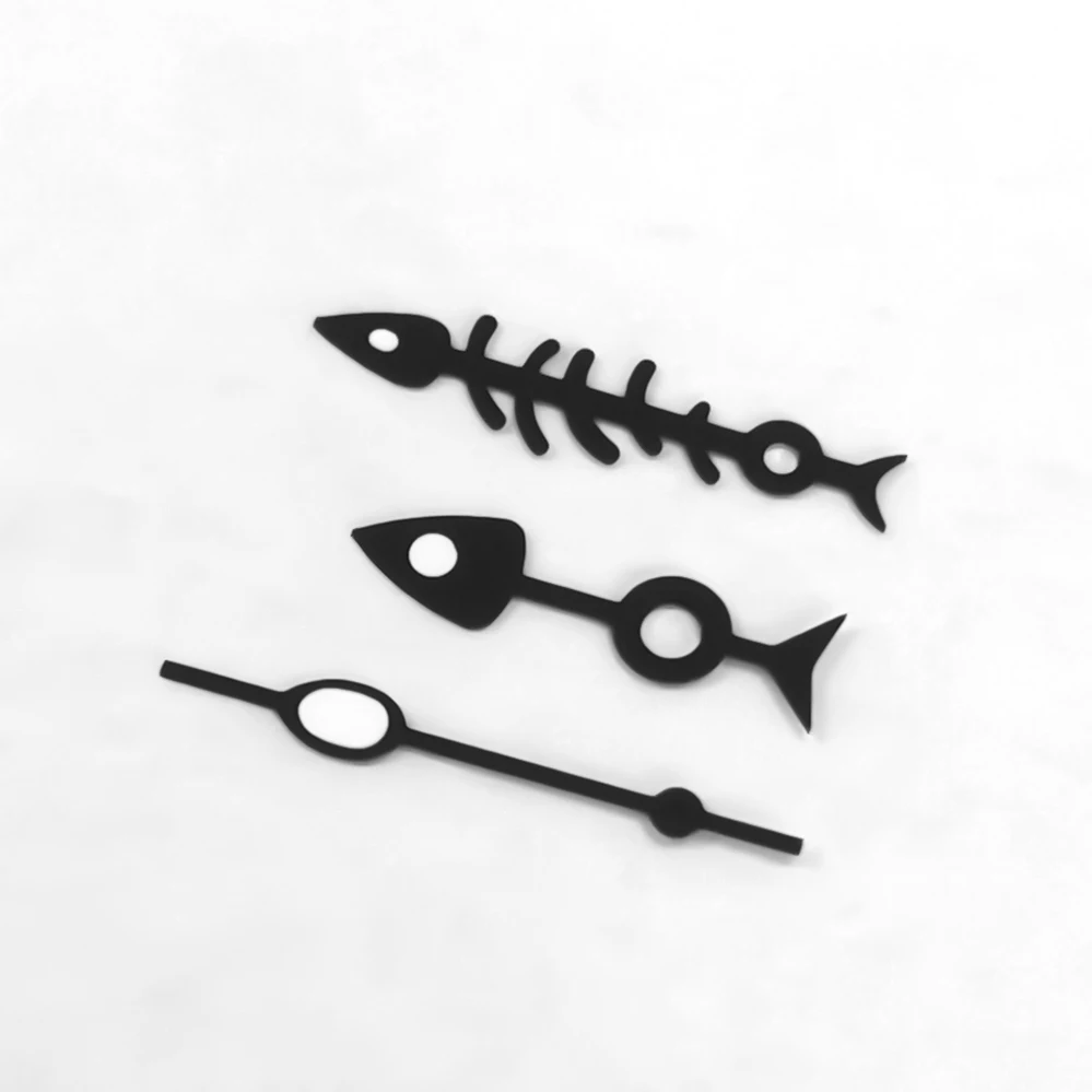 Modified watch needle fish bone hand three hands C3 green luminous suitable for NH35/NH36/4R/7S movement diving watch accessorie