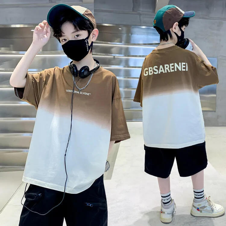 Children's Boys' Summer Clothing Short Sleeved T-shirts Boys Pure Cotton Half Sleeved Cool Explosive Street Tops Quick Drying