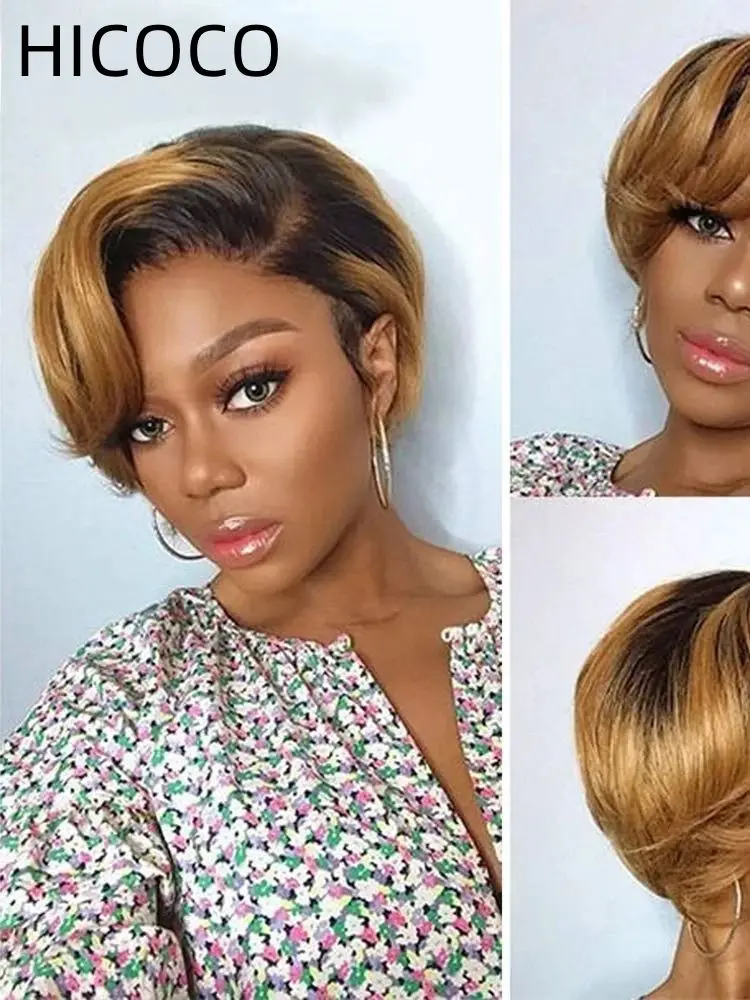 Hot New Style Elf Gradient Color Part Side Bangs Front Lace Chemical Fiber Wig | Synthetic Wigs(For Black)
