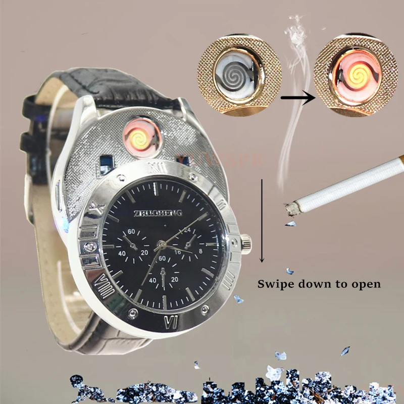 Pаспродажа Мужские кварцевые часы с USB-зарядкой, с защитой от ветра