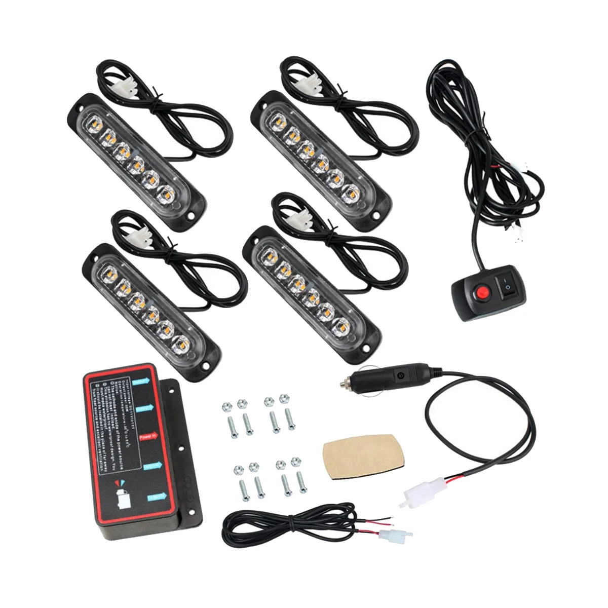 

Car Wireless Remote Control 12V One Tow Four in 24LED High-Power Emergency Lights