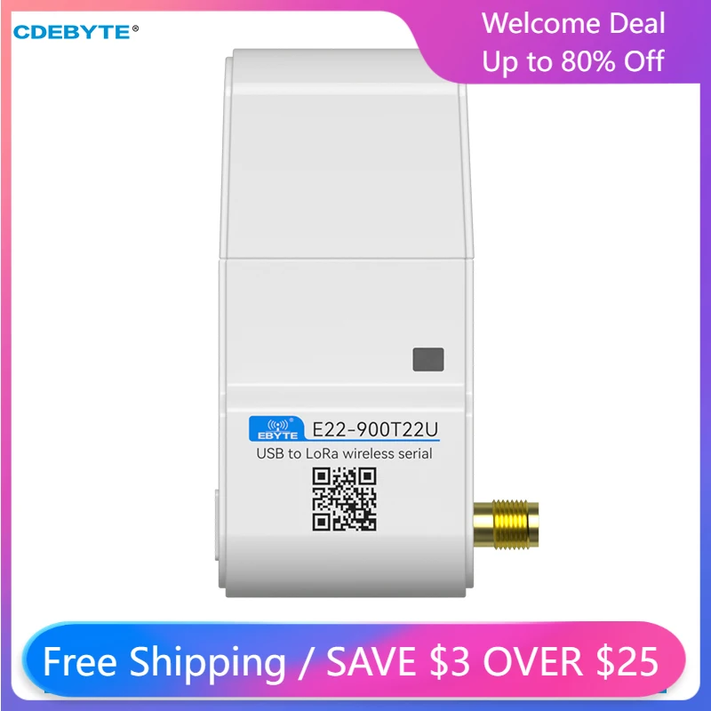 

Модуль LoRa SX1262, 900 МГц, USB интерфейс, CDEBYTE E22-900T22U 22 дБм, дальнее расстояние 5 км, DIP беспроводной модуль с антенной RSSI LBT