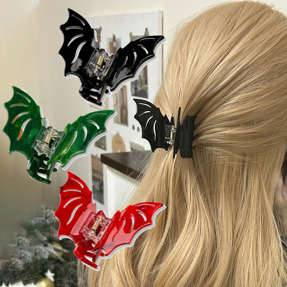 

New Bat Halloween Hair Claw Clip Crab Women Girls Barrettes Shark Clips Ponytail Fashion Bow Hairpin Headband Hair Accessories