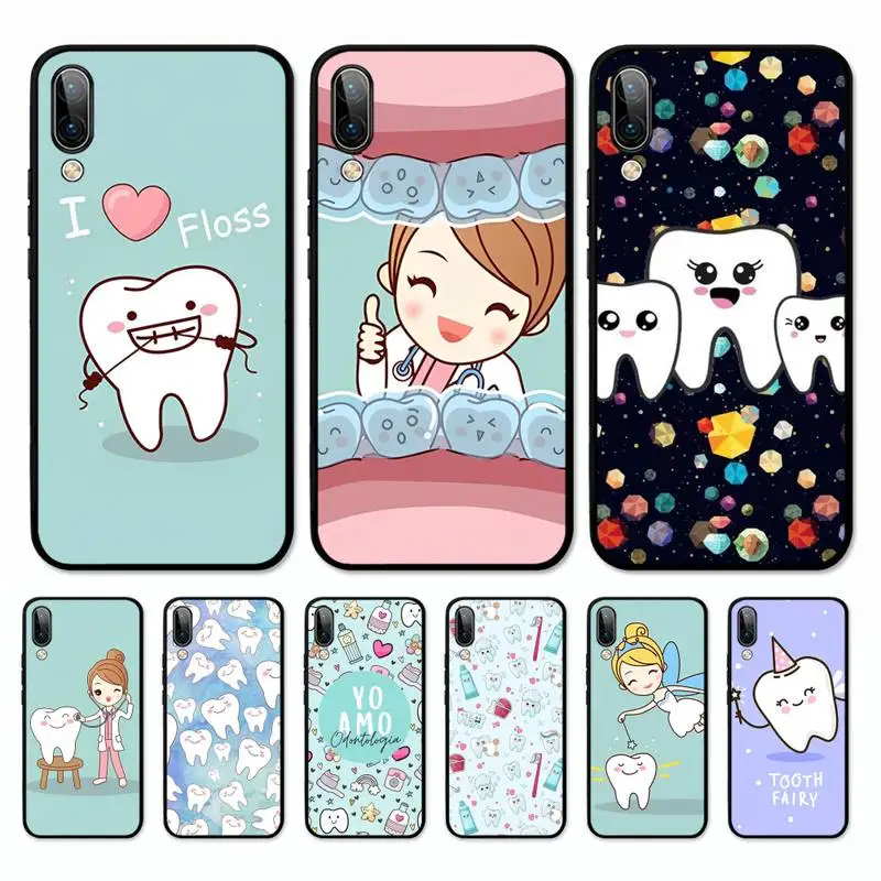 

Cute Dentist Teeth Phone Case for Vivo Y91C Y11 17 19 17 67 81 Oppo A9 2020 Realme c3