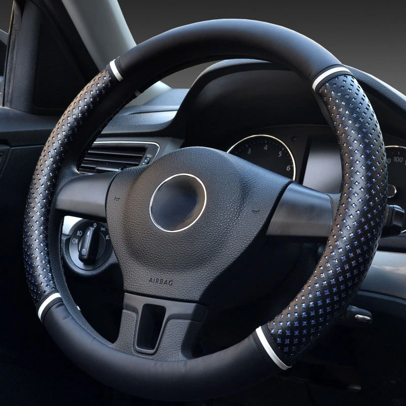 Чехлы для руля 39/40 см 15 7 дюйма синие автомобильные аксессуары Нескользящие