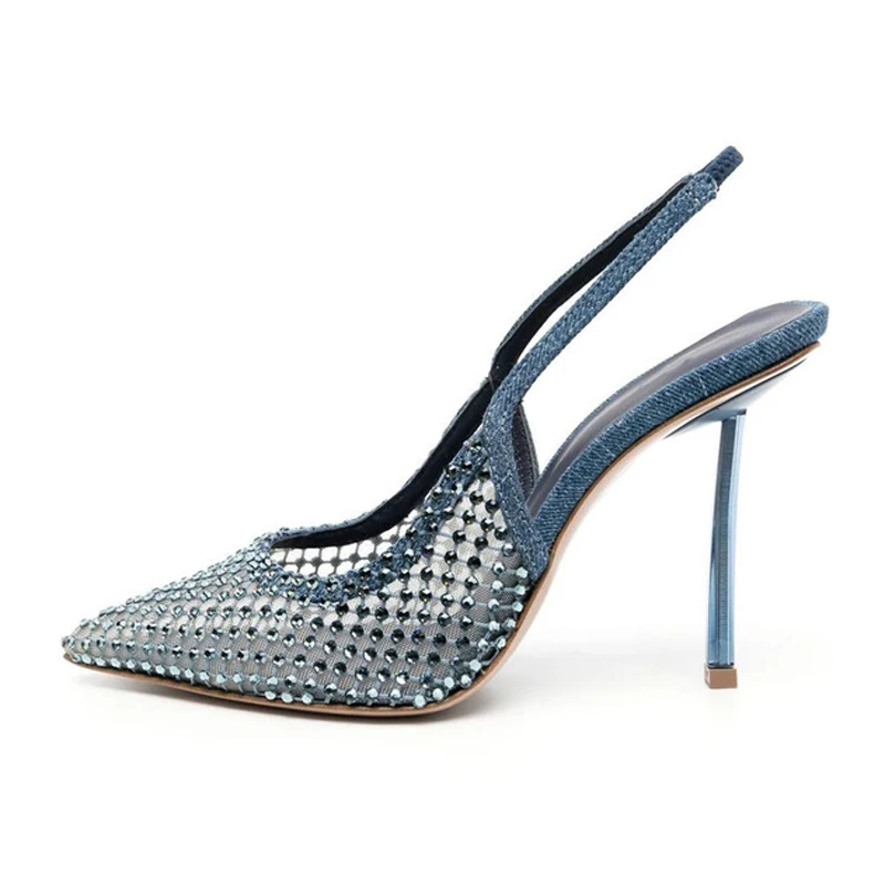 Босоножки женские сетчатые с острым носком заостренный носок повседневные