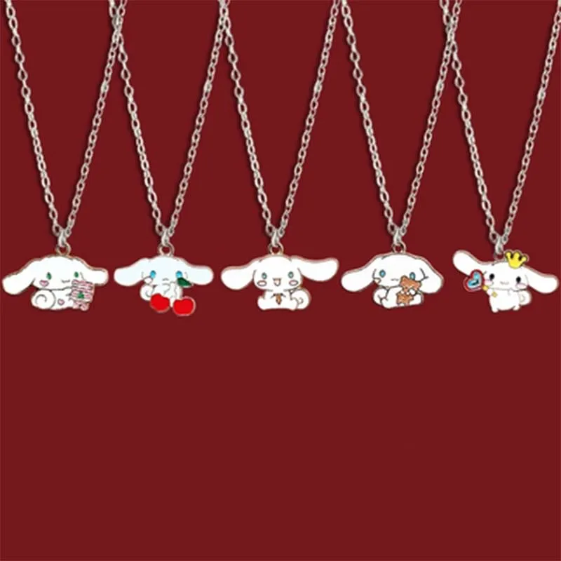 

New Kawaii Cinnamoroll My Melody Kuromi Necklace for Women Fashion Girlish Heart Girlfriend Clavicle Chain Jewelry Gift Sets