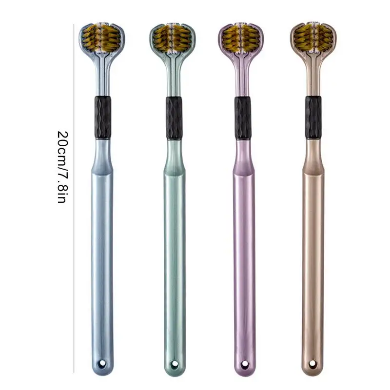 Трехсторонняя зубная щетка для взрослых с мягкой щетиной эргономичной ручкой