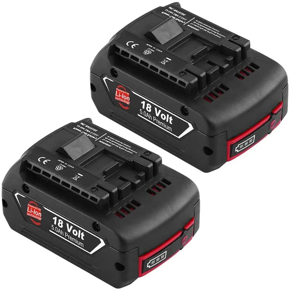 

3 Pack 18V 5000mAh Lithium Ion Replacement Battery for Bosch 18V BAT620 BAT622 BAT609 BAT618 SKC181-202L Cordless Power Tools