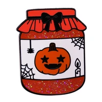 canned shiny pumpkin fashionable creative cartoon brooch lovely enamel badge clothing accessories
