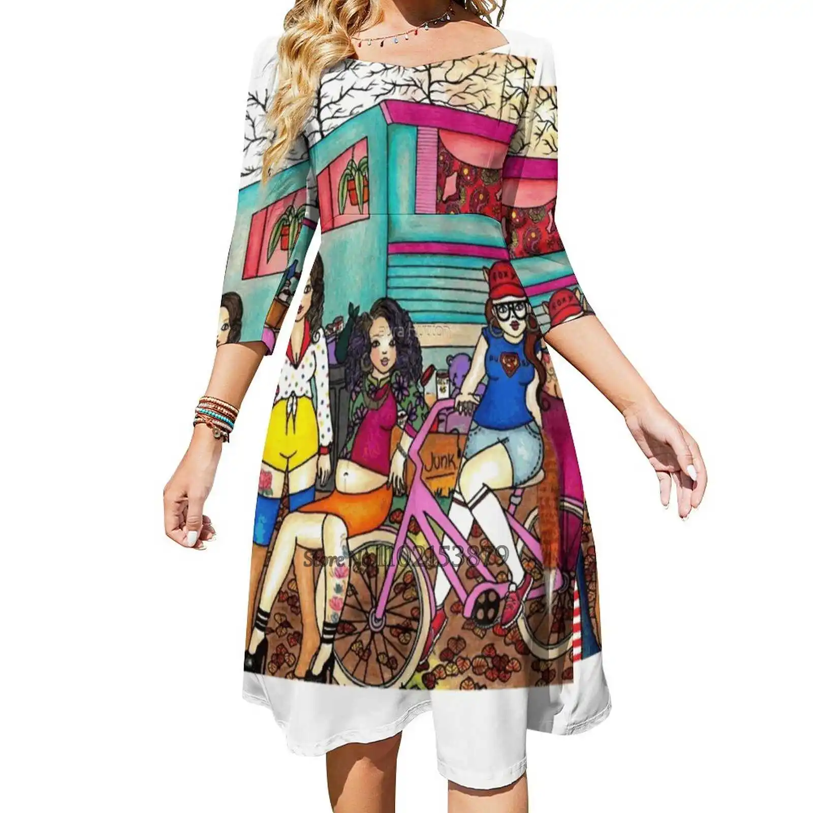 

Платье Foxy & Her с вырезом лодочкой и открытой спиной, платье с квадратным вырезом, милое элегантное платье, осеннее платье с прицепом для подру...