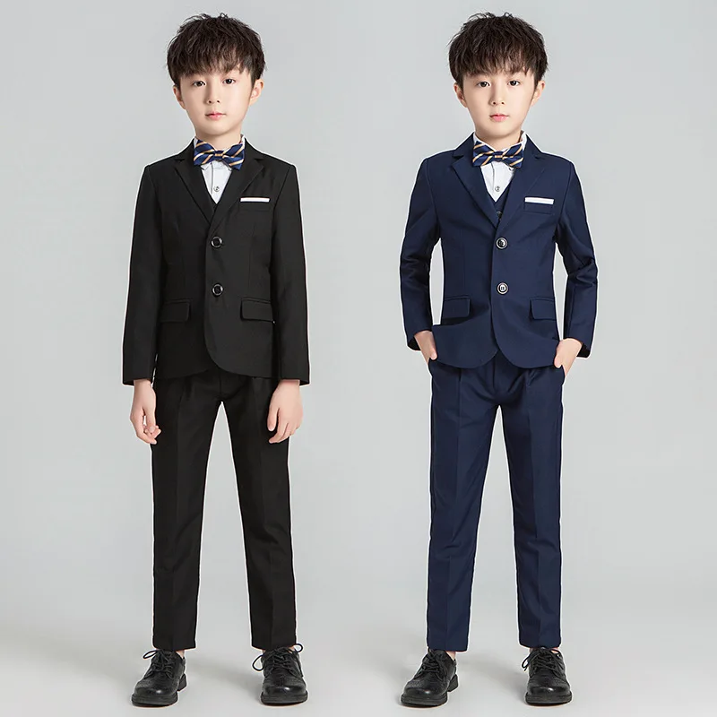 

Boys Formal Anzug Suit Kids Wedding Party Dress Blazer Vest Pants Bowtie 5pcs Child Tuxedo Prom Performance Costume