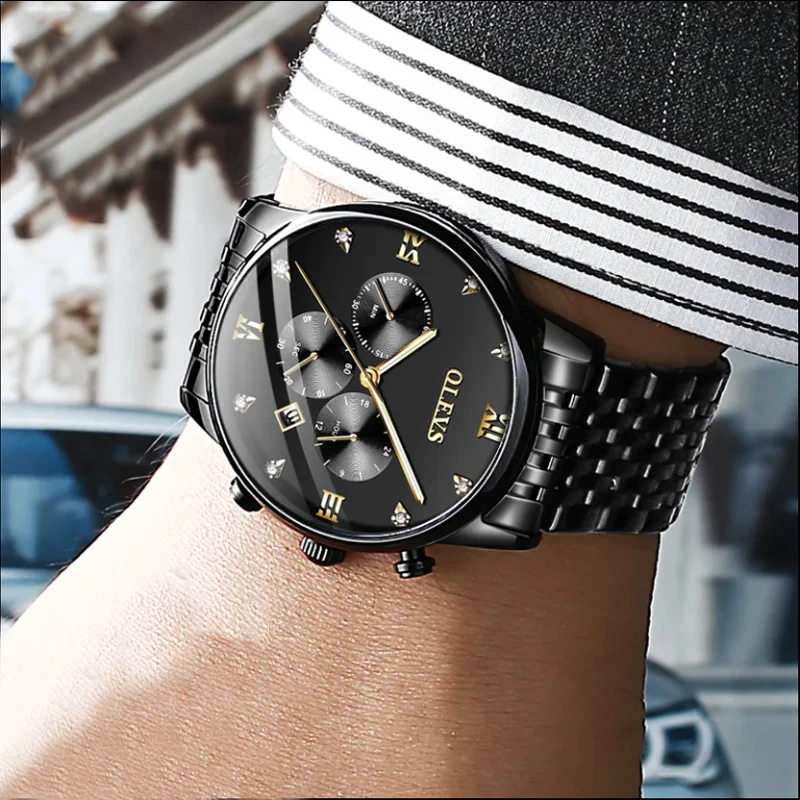 

2022new Men's watch waterproof glow-in-the-dark timing six needle men's watch