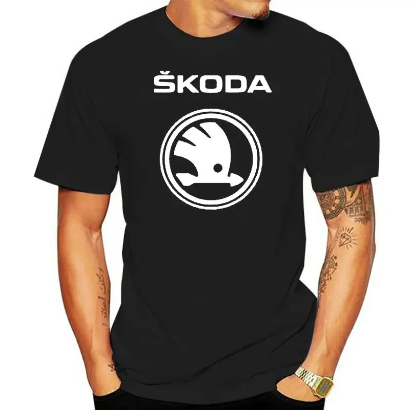 

Mens Short Sleeve Skoda Car Logo T-shirt Summer casual male solid colour Cotton T shirts Fashion Hip Hop Harajuku Men Clothes