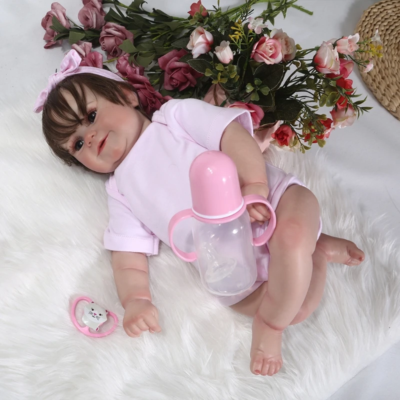 Реалистичная кукла Reborns для малышей 20-дюймовая открытая улыбающаяся детская