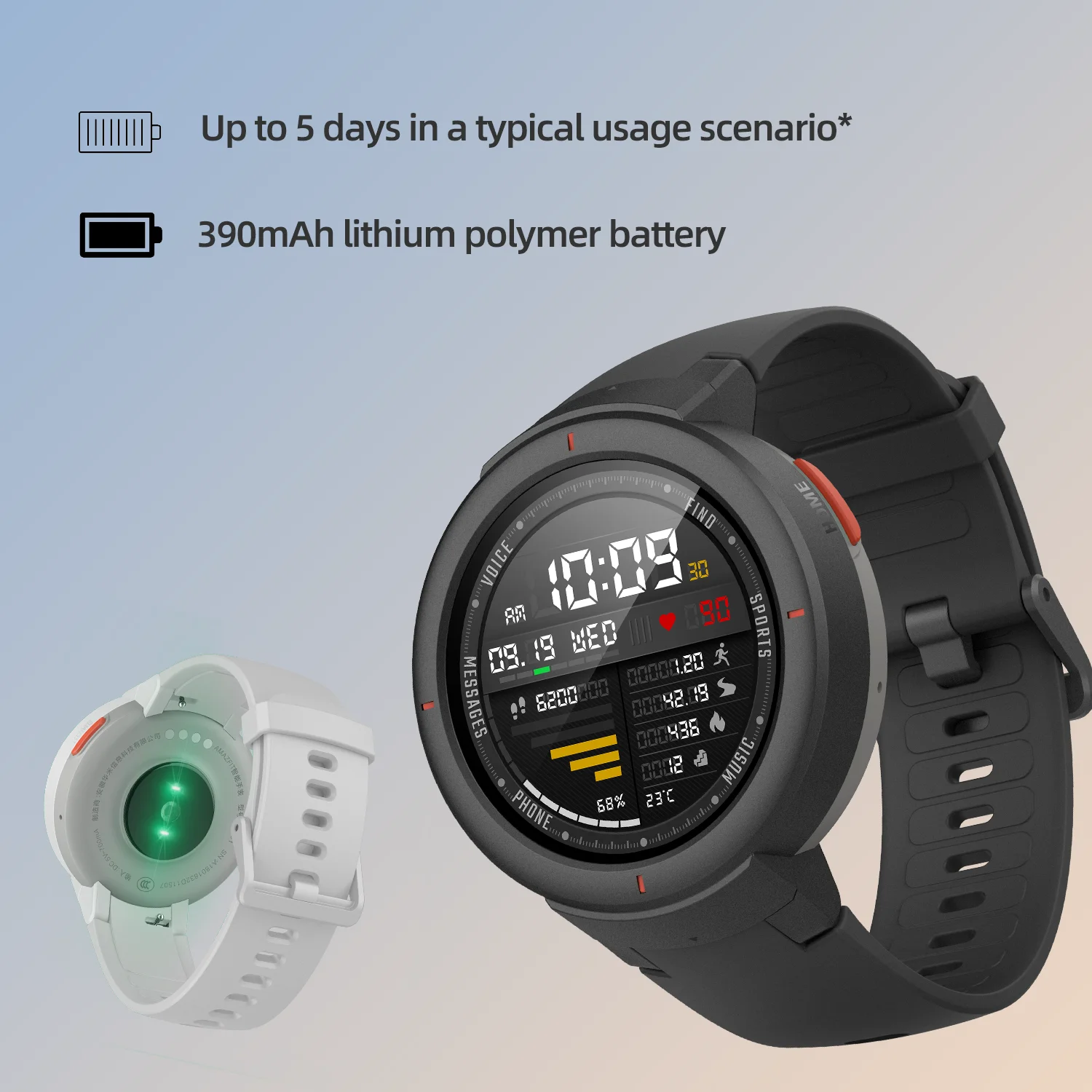 Смарт-часы Amazfit Verge GPS Bluetooth микрофон динамик шагомер сообщения пульсометр для Android