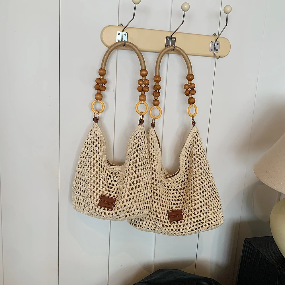 Женская Пляжная Тканая Большая Сумка С Регулируемым Ремешком Просторная Летняя